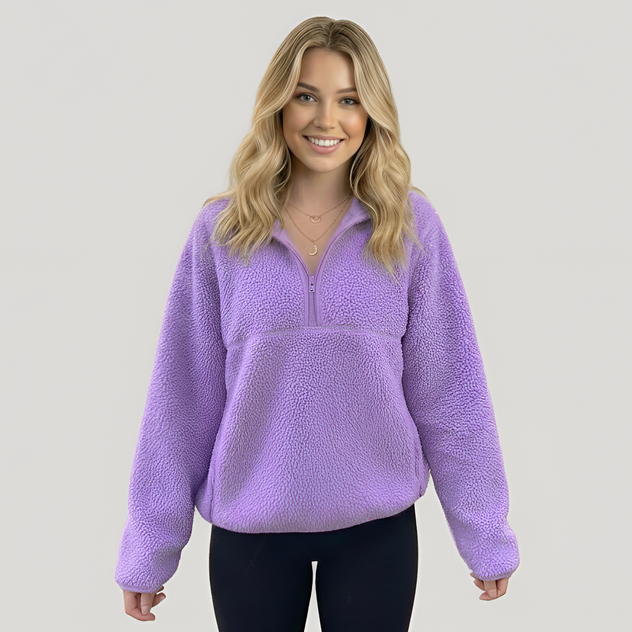 Half Zip Fleece Pullover For Women
