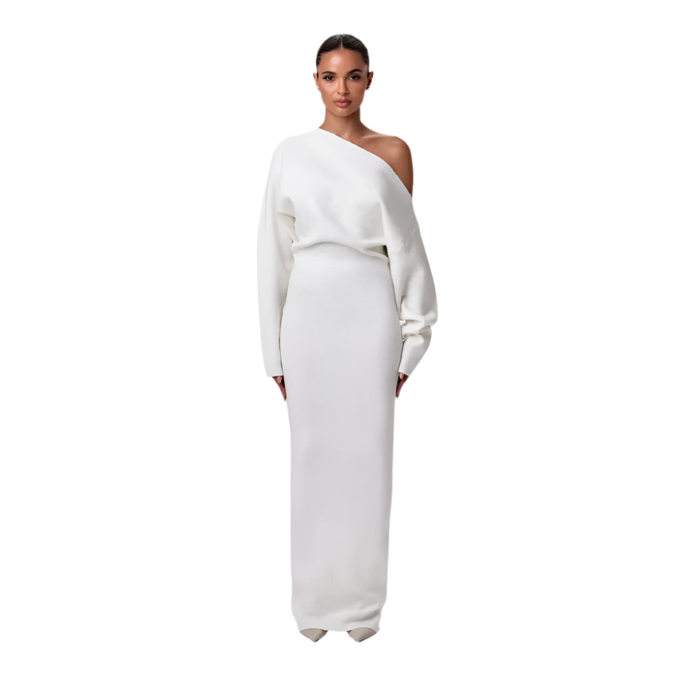 Long Sleeve Knit Maxi Dress With Modern Silhouette-My Comfy Blouse