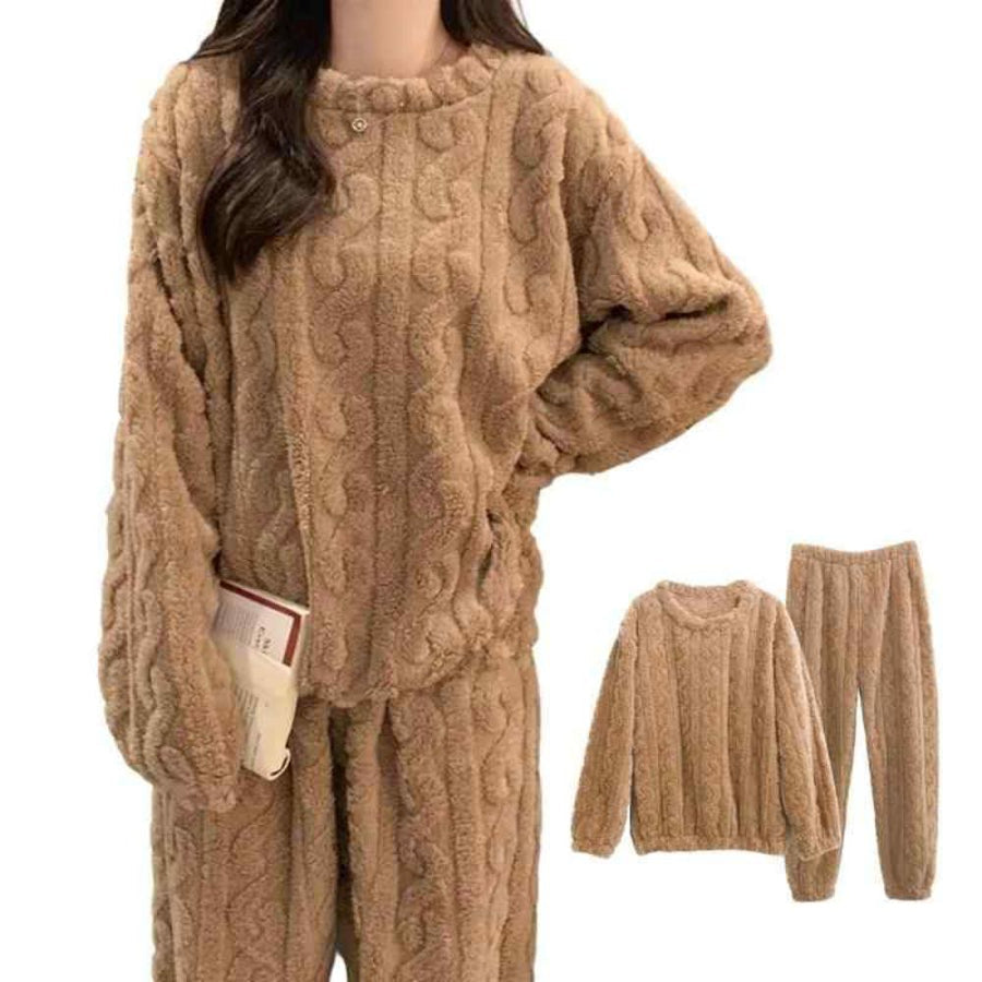 Cozy Knit Two Piece Loungewear Set-My Comfy Blouse