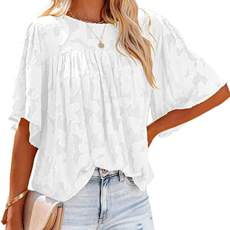 Horn Sleeve Doll Lace Blouse-My Comfy Blouse