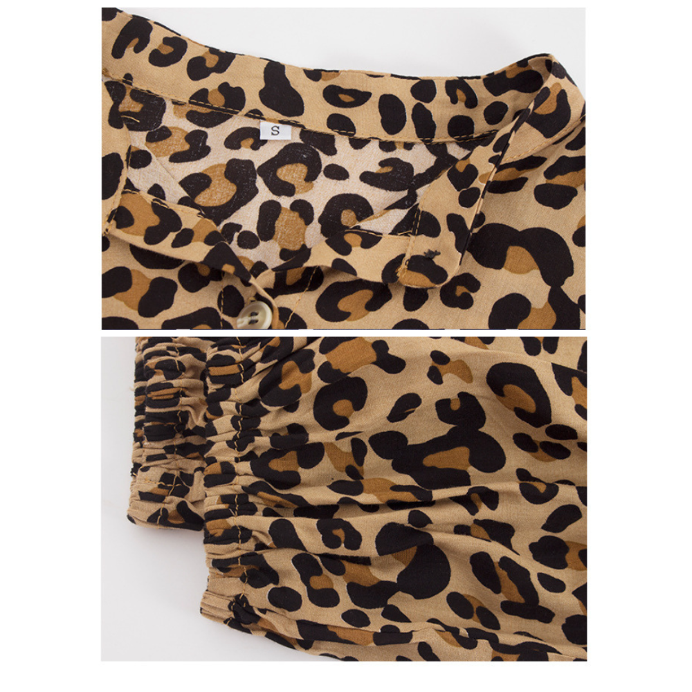 Women’s Midi Leopard Long Sleeves Dress-My Comfy Blouse