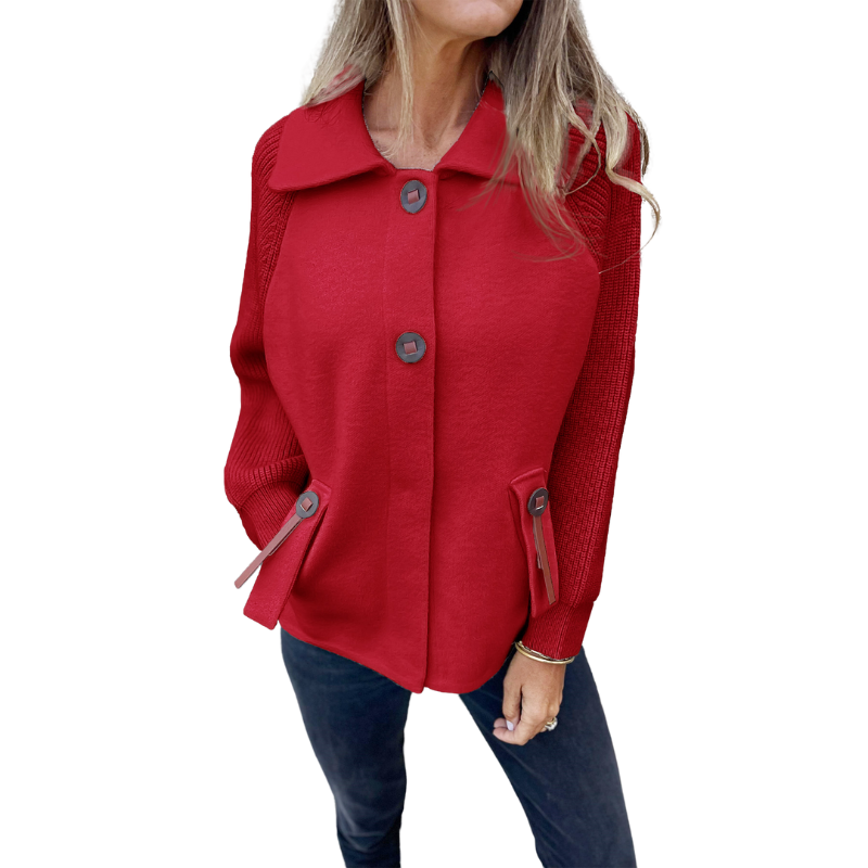 Buttoned Front Casual Knit Jacket-My Comfy Blouse