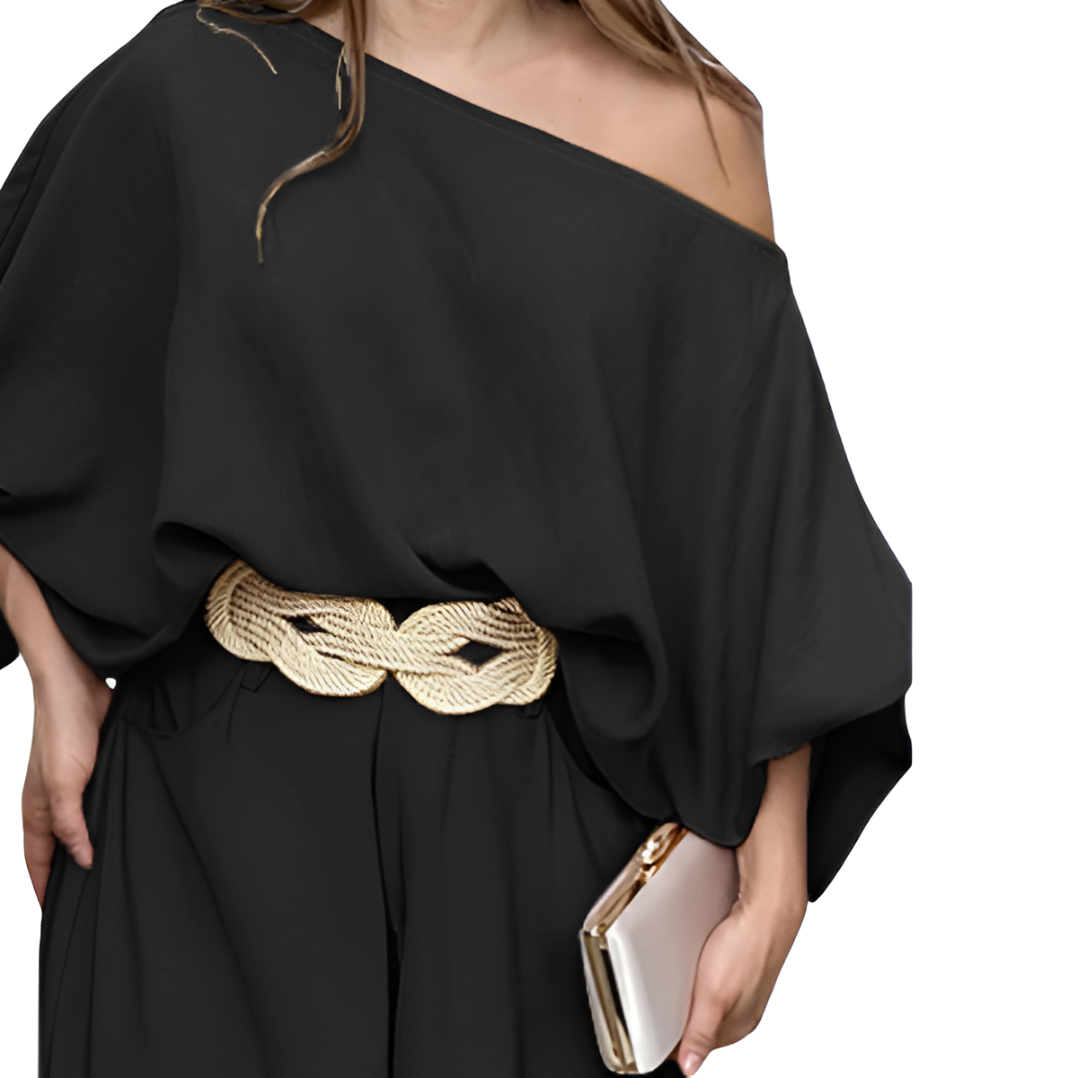 Two Piece Set With Flowy Pants And Top For Women