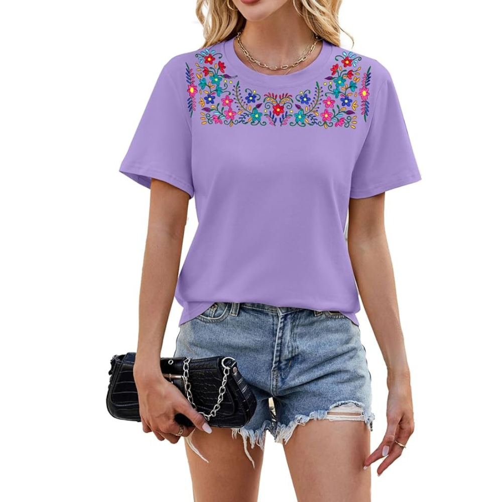 Fifa And Mexico T-shirt Casual Embroidered Party For Women