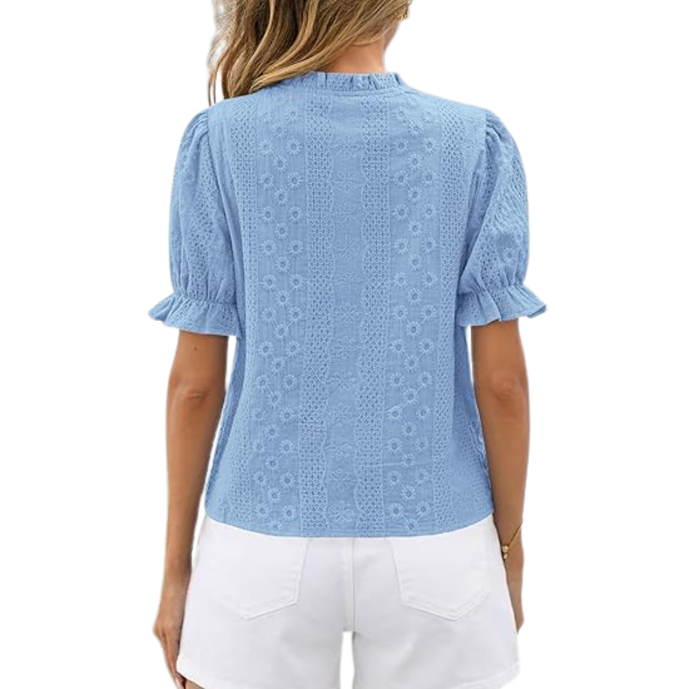 Sleeve Summer Spring Down Boho Embroidered With Button