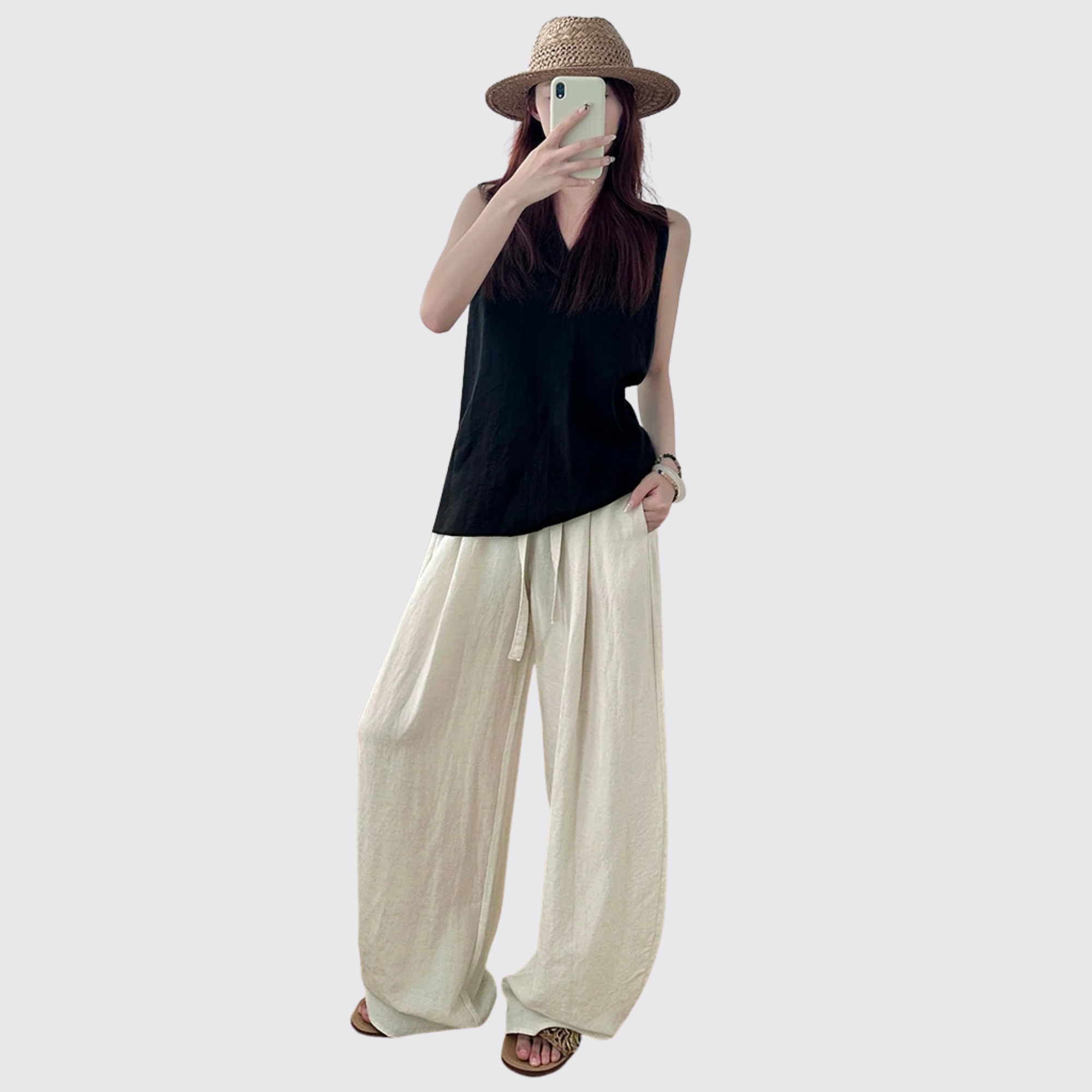 High Rise Balloon Pants With Drawstring And Draped Wide Fit For Women