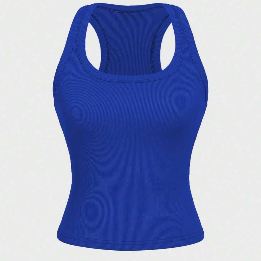 Casual Versatile Sleeveless Fit Square Crop Top For Women