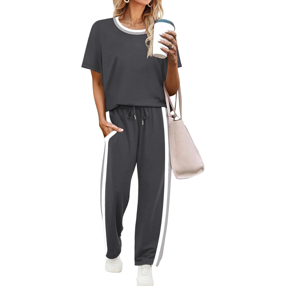 Two Piece Summer Lounge Set With Pocket Pants