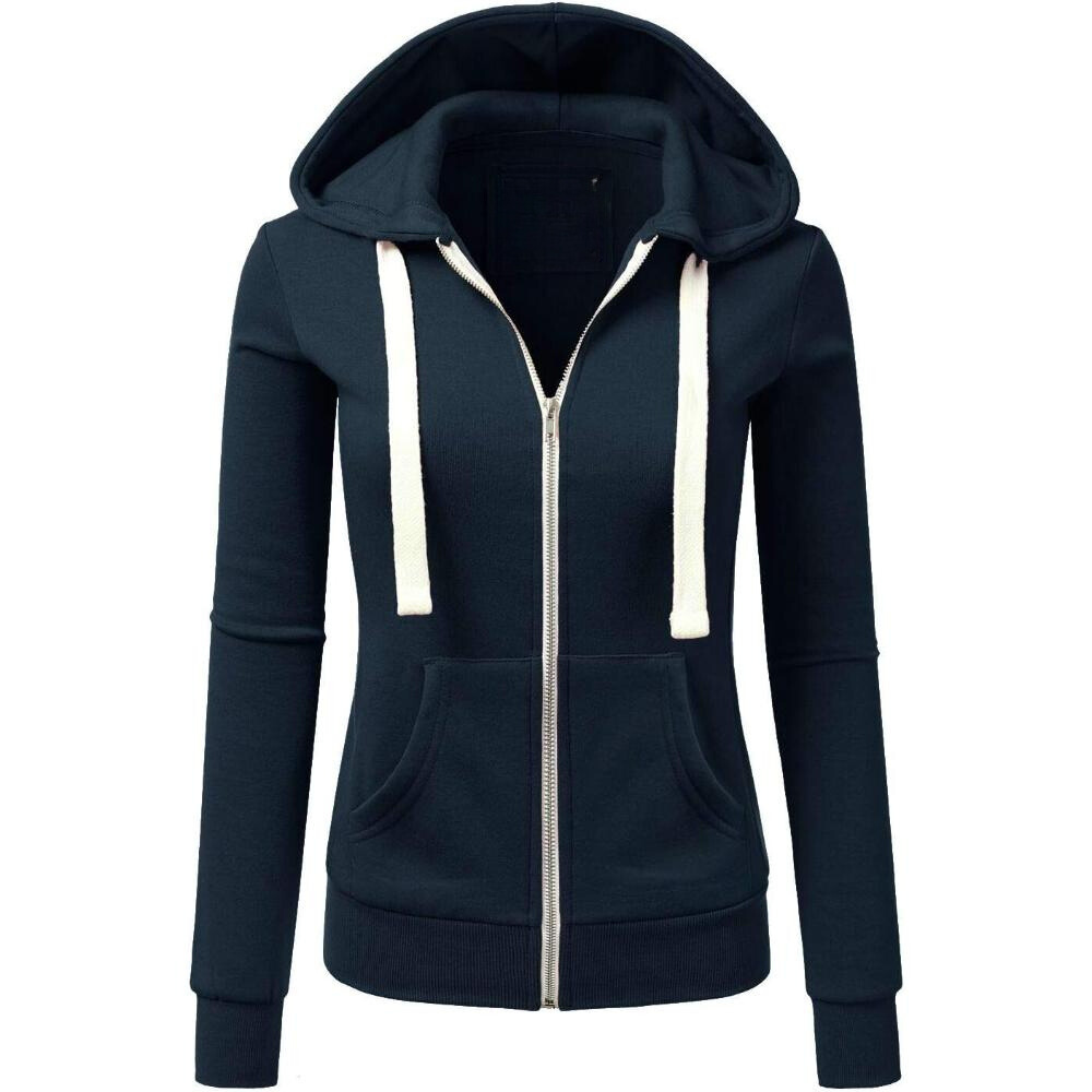 Zip Up Hooded Jacket With Drawstrings-My Comfy Blouse