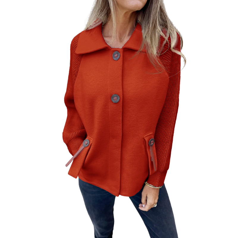 Buttoned Front Casual Knit Jacket-My Comfy Blouse