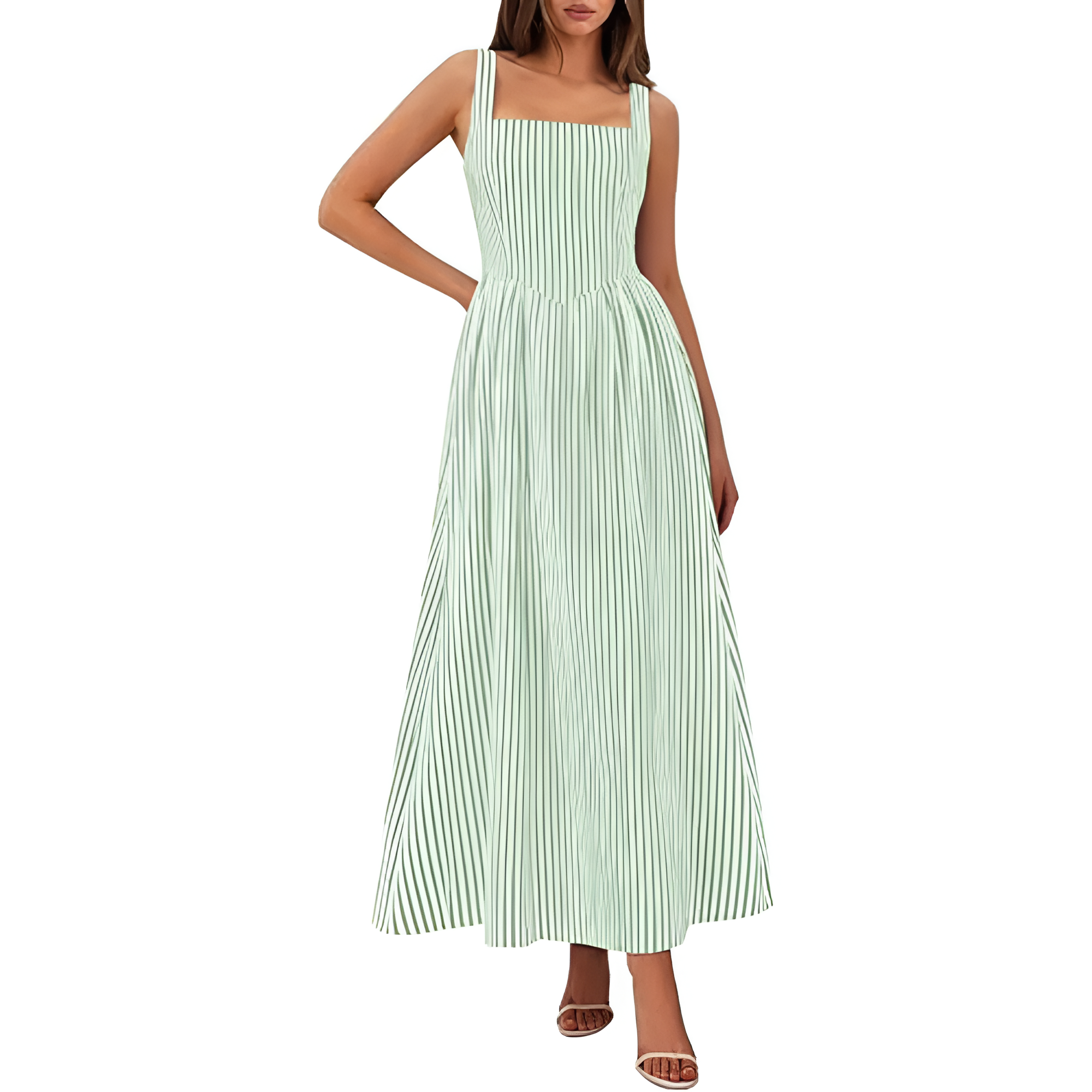 Striped A Line Beach Dress For Women