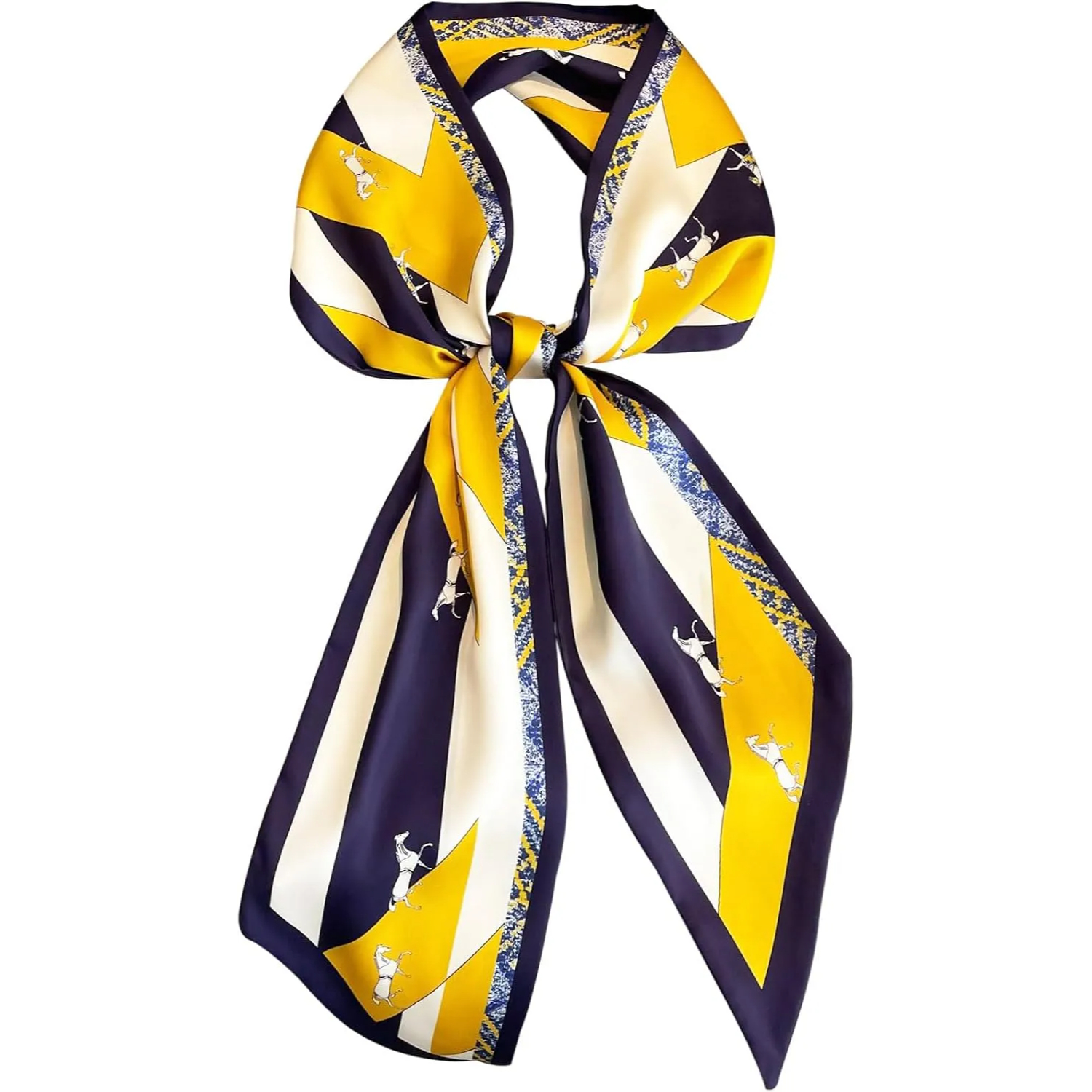 Printed Silky Long Thin Headscarf Wrap For Women