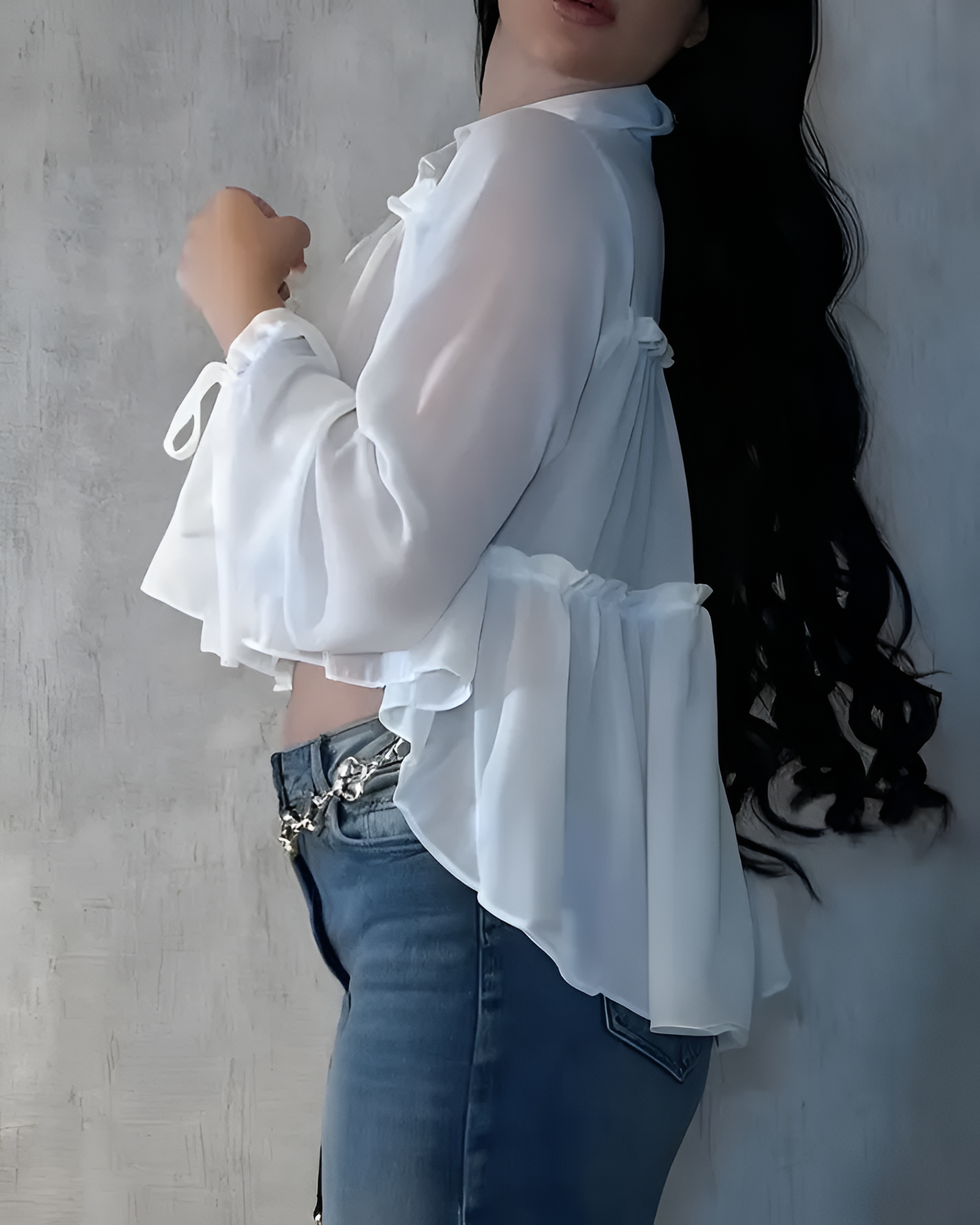 Ruffle Long Sleeve Shirt For Women-My Comfy Blouse
