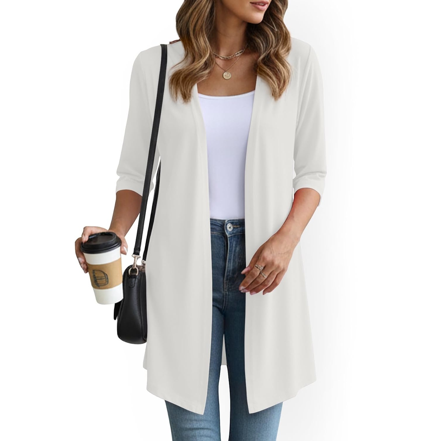 Summer Lightweight Longline Open Front Cardigan for Women
