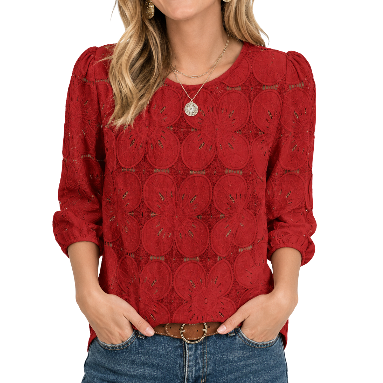 Casual 3/4 Length Sleeve Tops For Women