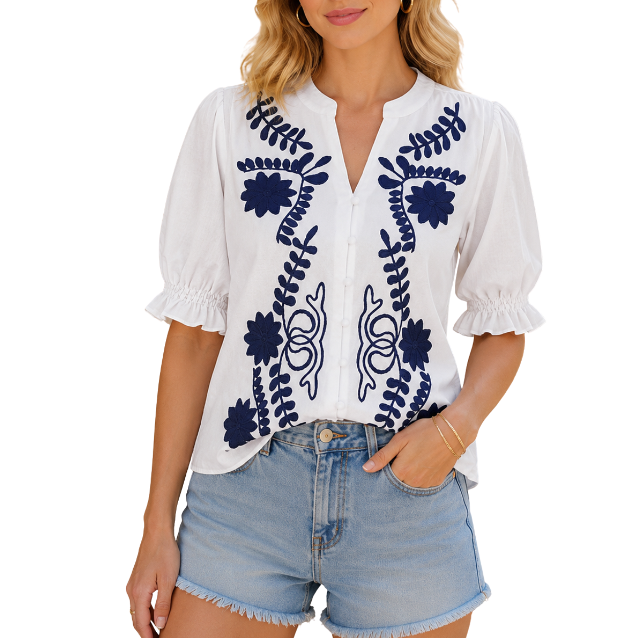 Casual Floral Printed  Boho Tops For Women