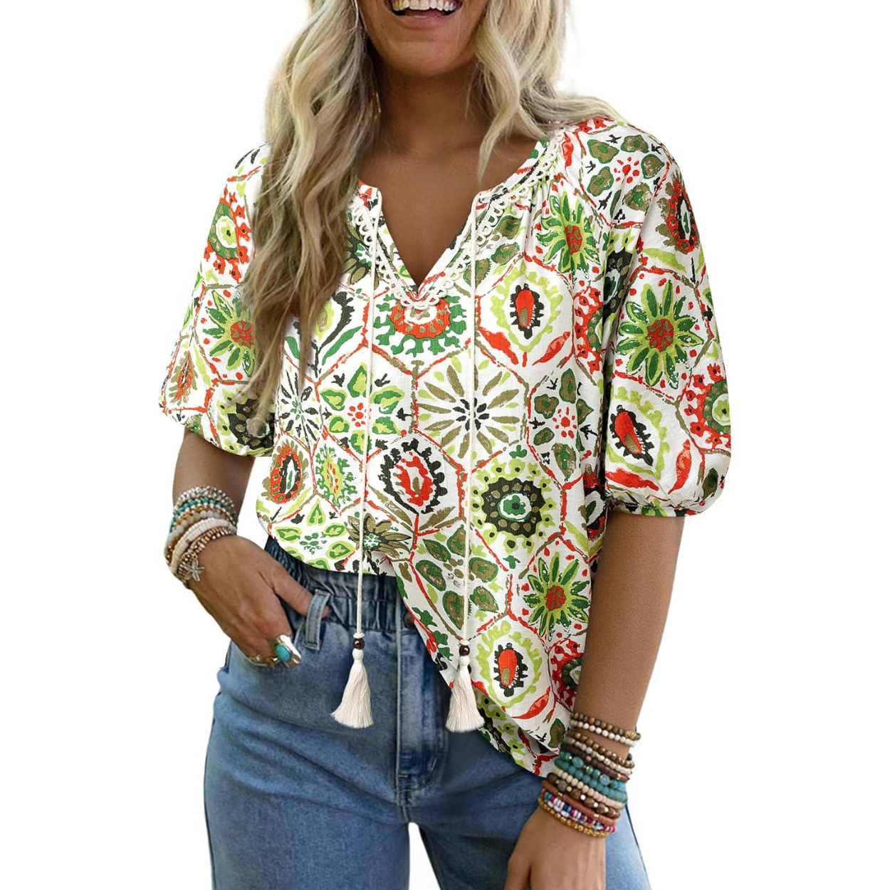 Summer Floral Printed Short Sleeve Blouses Boho Tops 