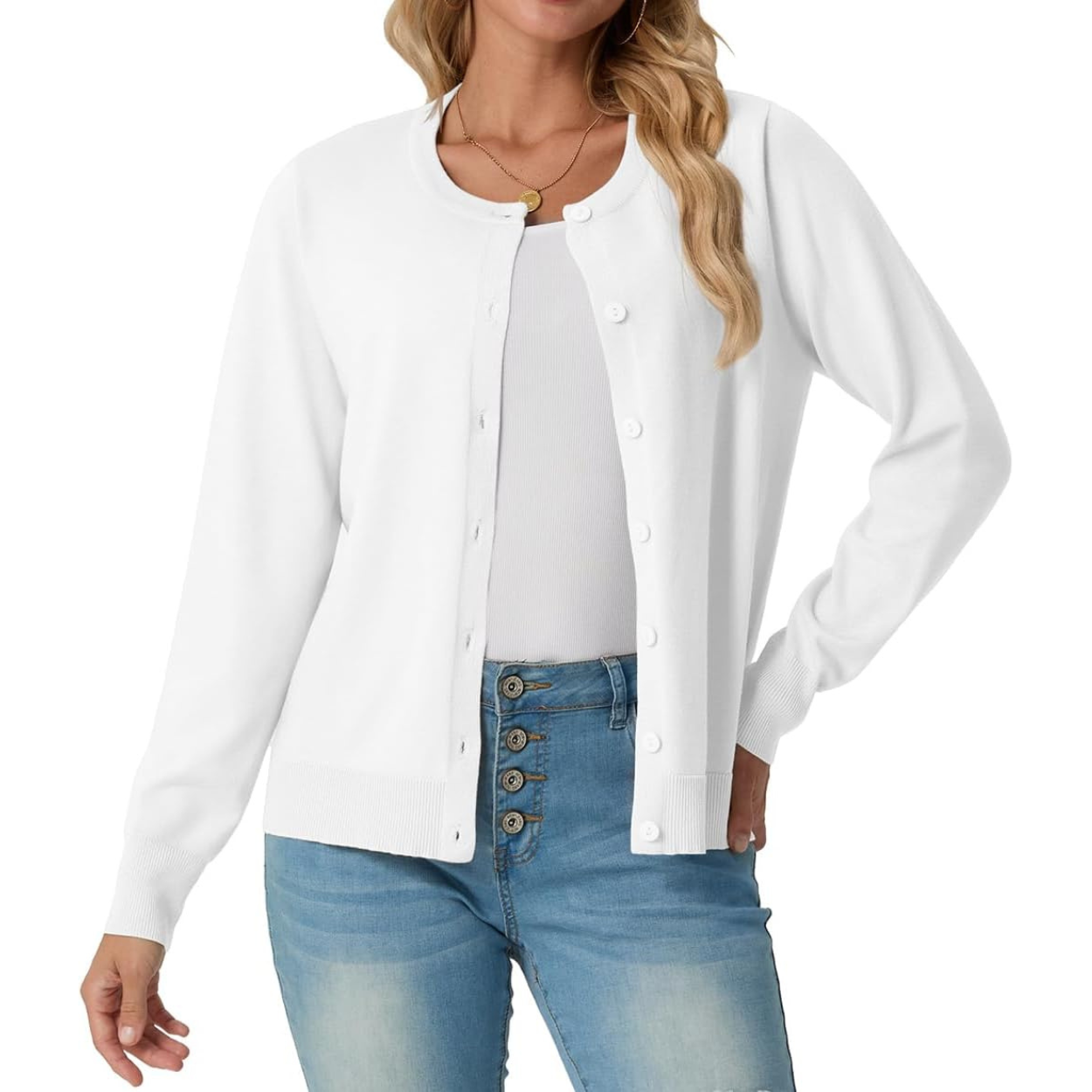 Casual Long Sleeve Knit Cardigan Sweater For Women