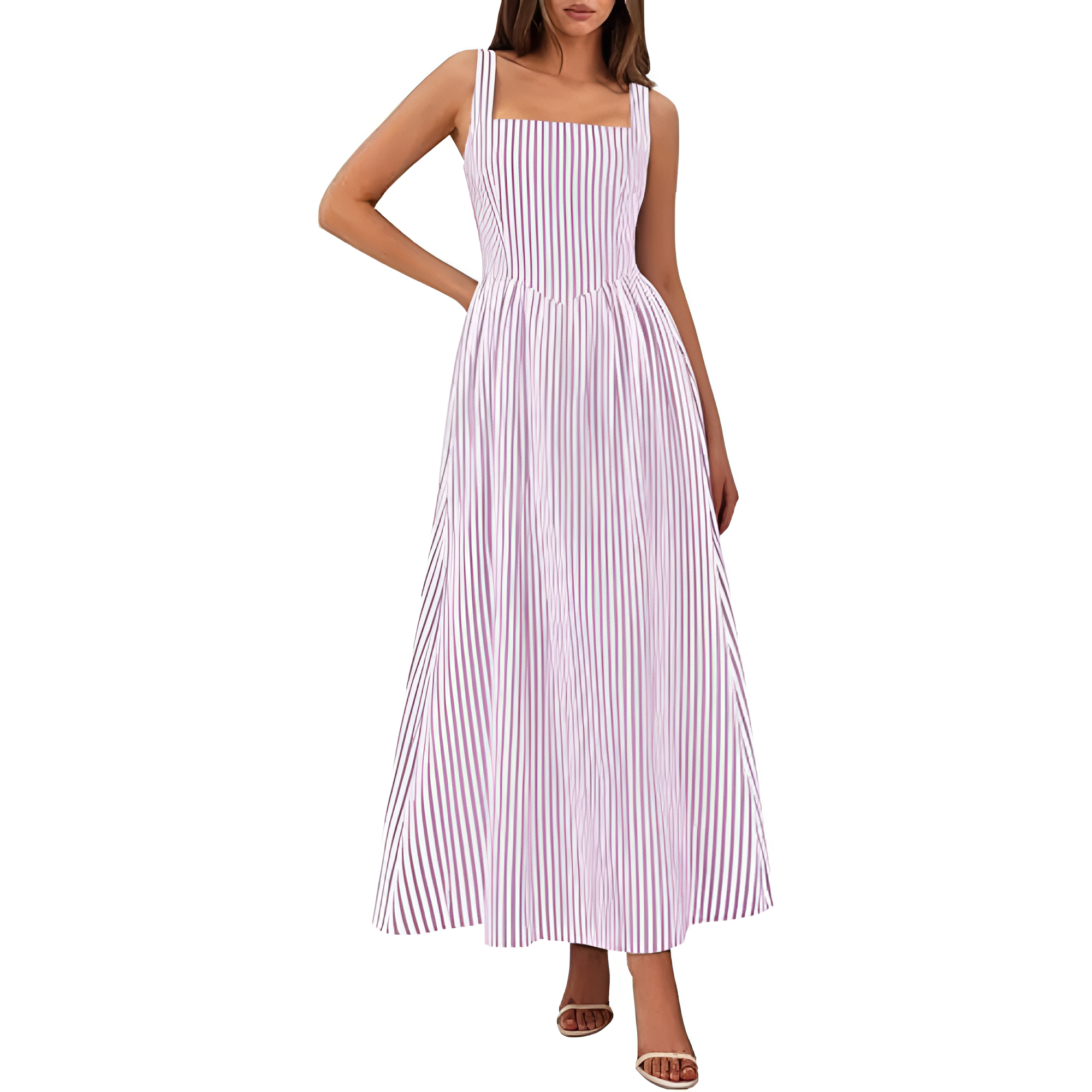 Striped A Line Beach Dress For Women