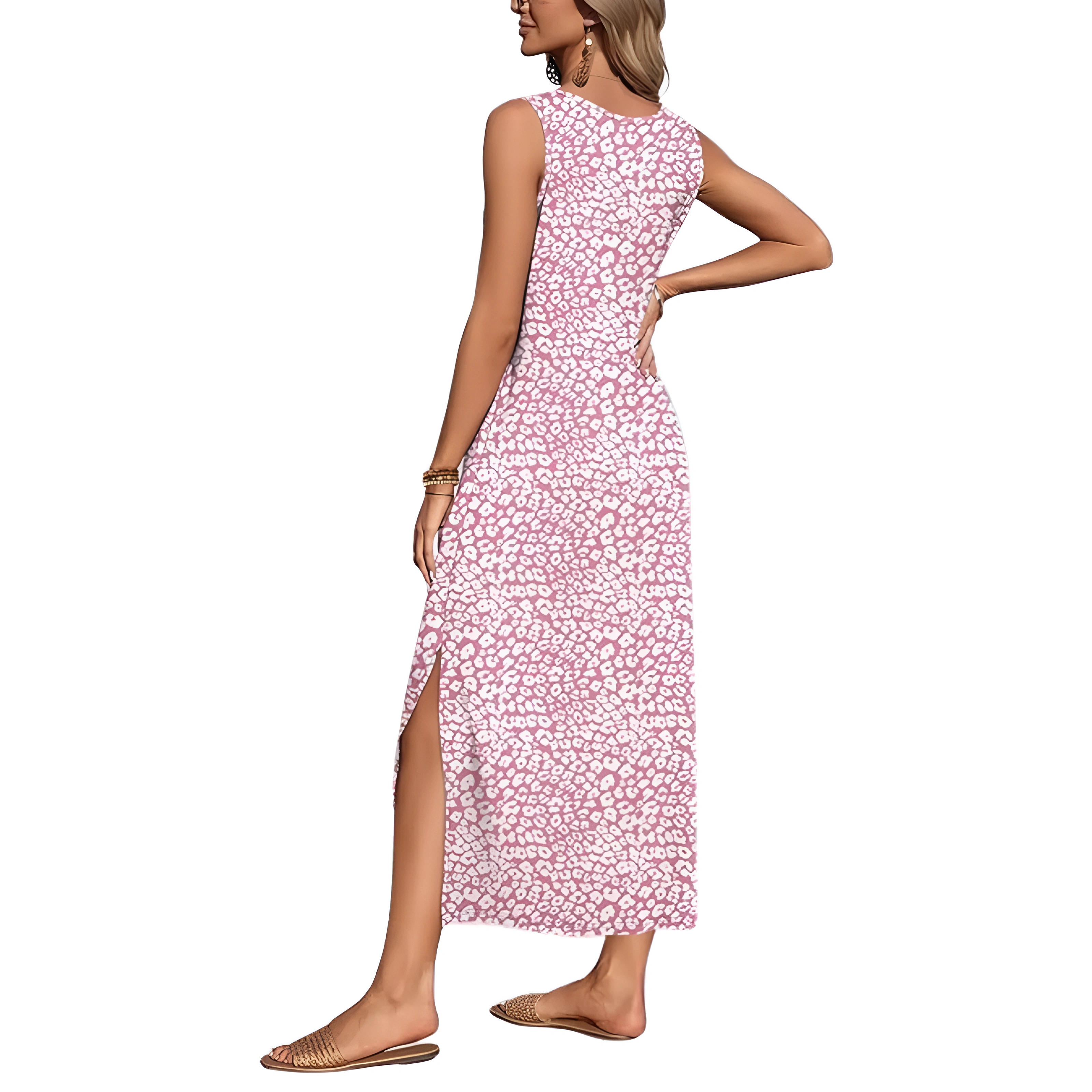 Sleeveless Maxi Beach Dress With Pockets For Women