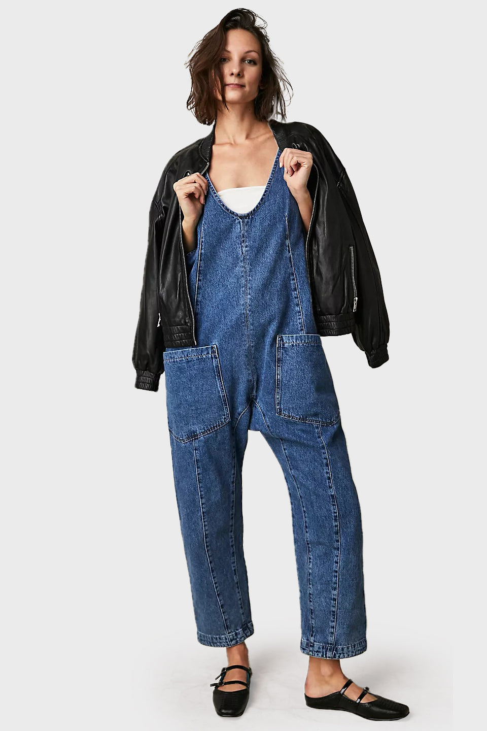 Denim Jumpsuit With Pockets