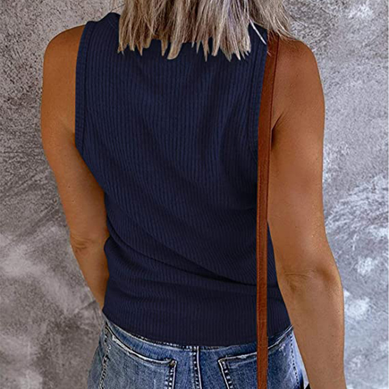 V Neck Sleeves Less Top-My Comfy Blouse