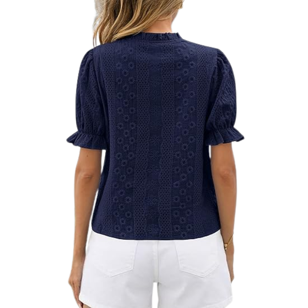 Sleeve Summer Spring Down Boho Embroidered With Button