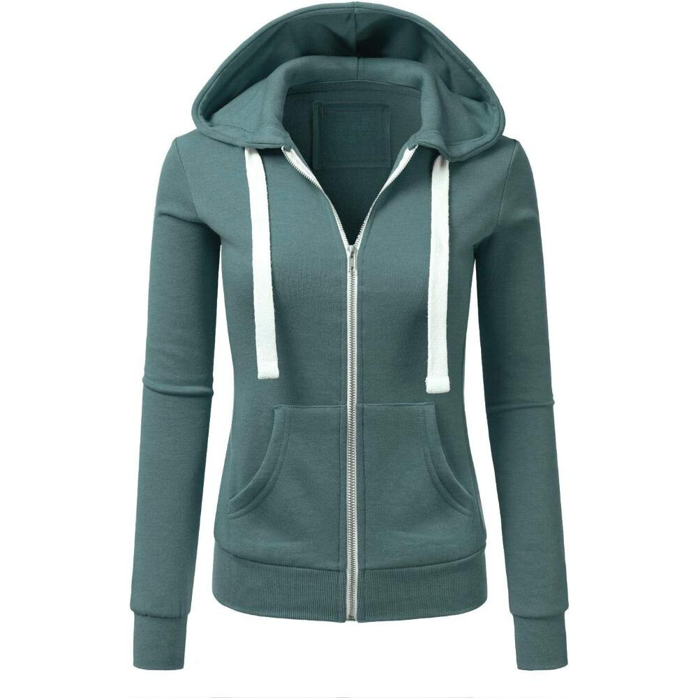 Zip Up Hooded Jacket With Drawstrings-My Comfy Blouse