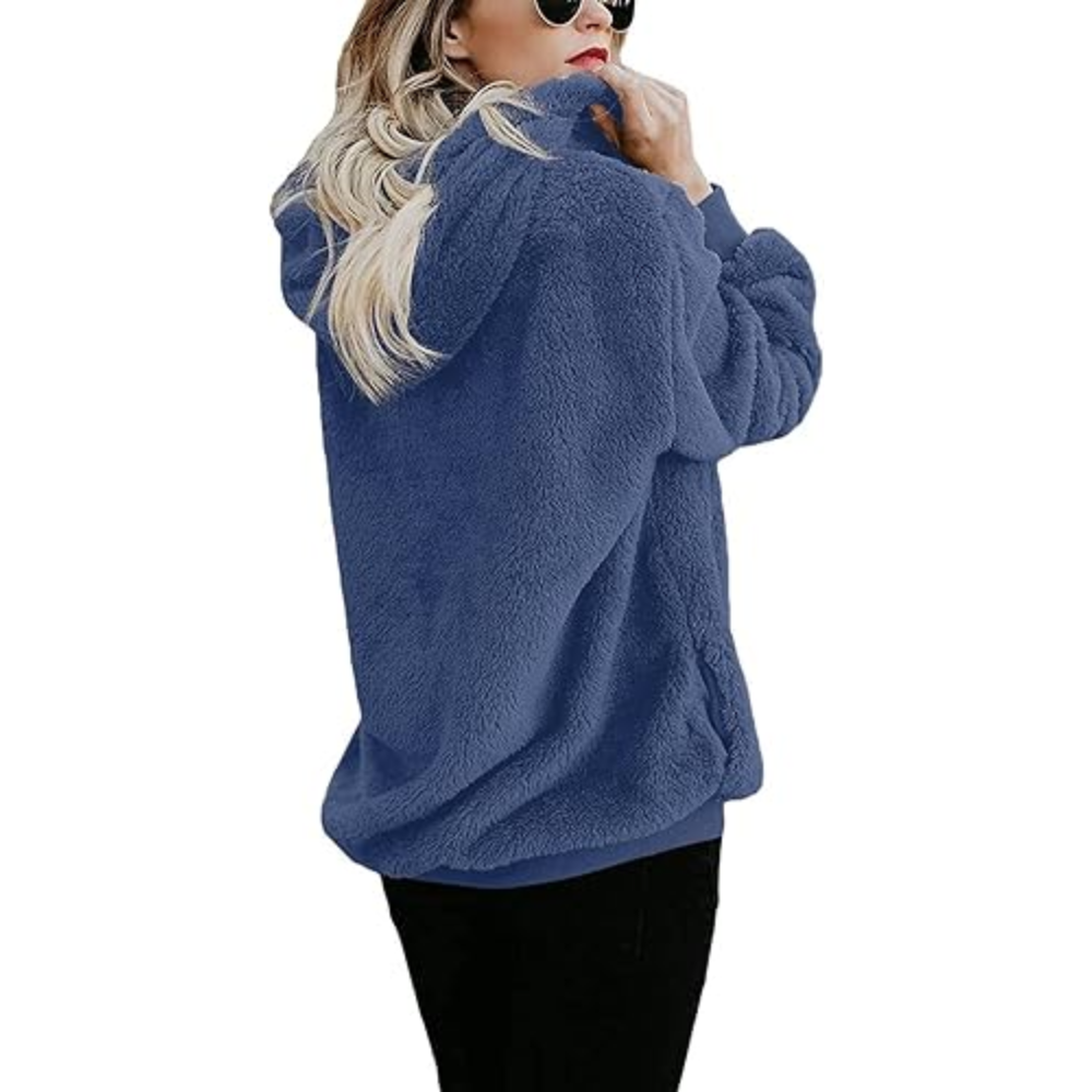 Womens Oversized Sherpa Pullover Hoodie