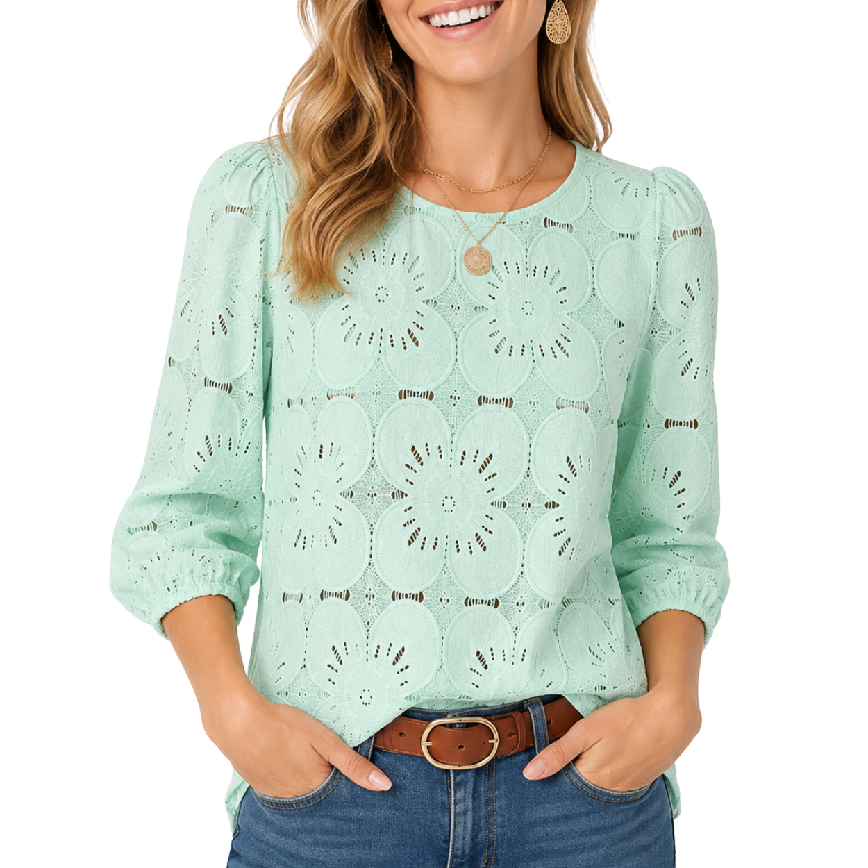 Casual 3/4 Length Sleeve Tops For Women