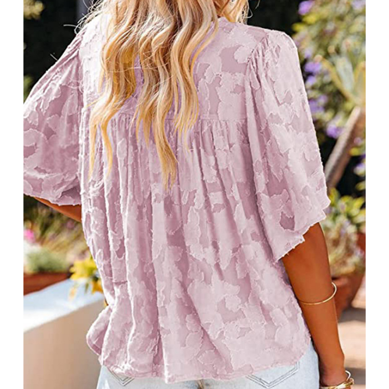 Horn Sleeve Doll Lace Blouse-My Comfy Blouse