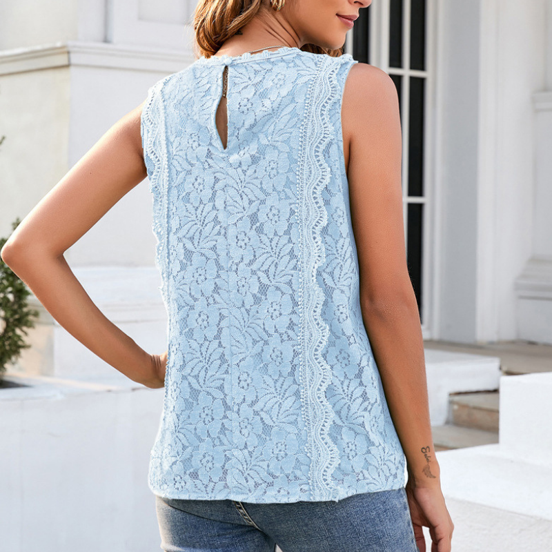 Sleeve Less Knitted Laced Blouse-My Comfy Blouse