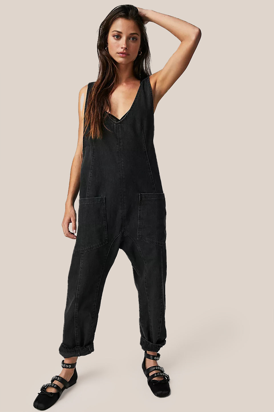 Denim Jumpsuit With Pockets