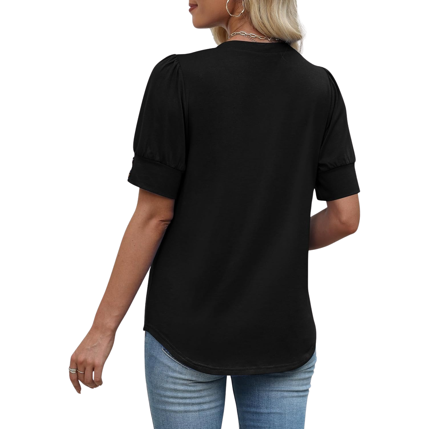 Women Tops Short Sleeve Shirts Buttons Spring Fashion Summer Outfits Blouses Dressy Casual