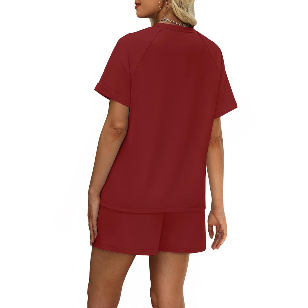 2 Piece Casual Summer Lounge Short Set Matching Outfit For Women