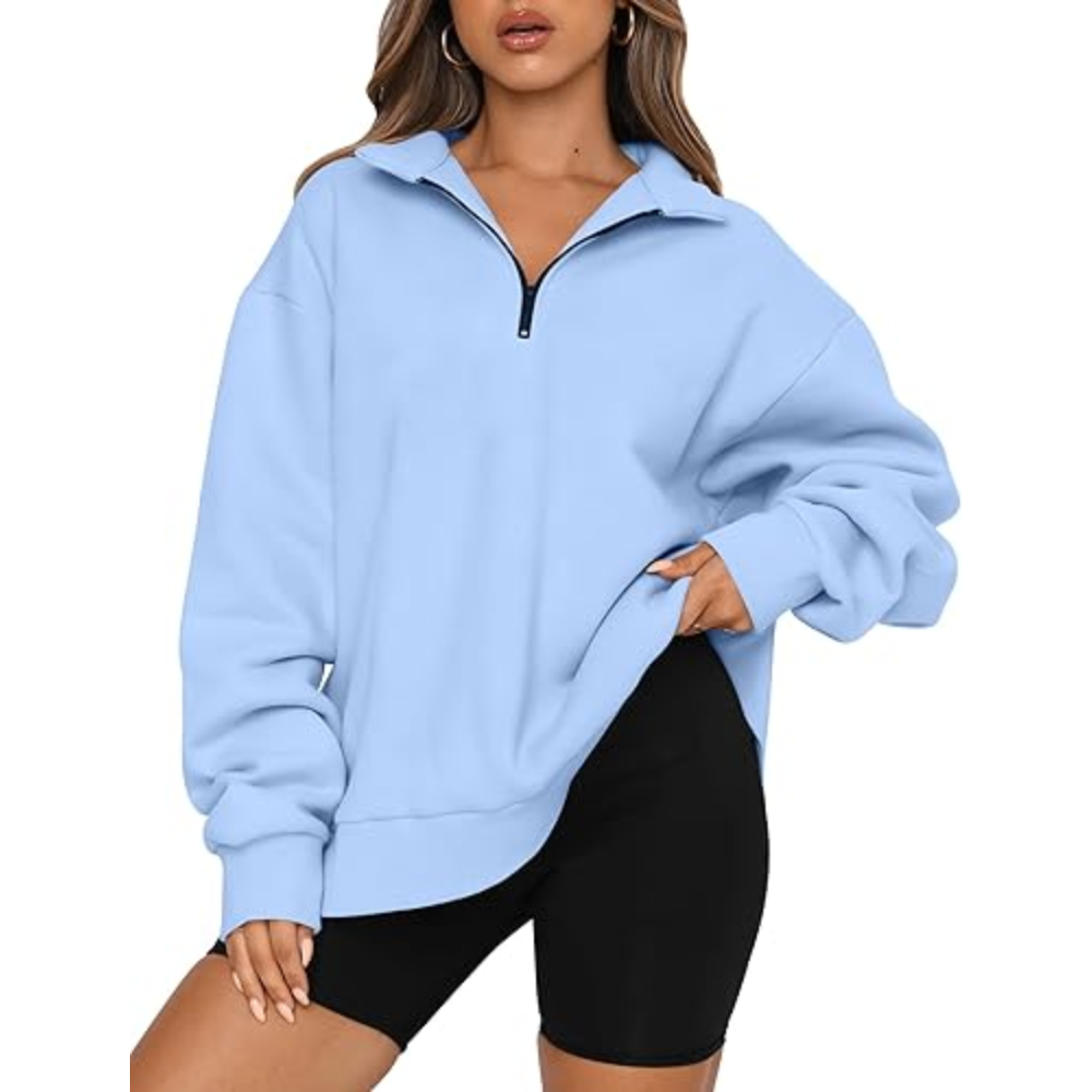 Women's Oversized Half Zip Fleece Sweatshirts