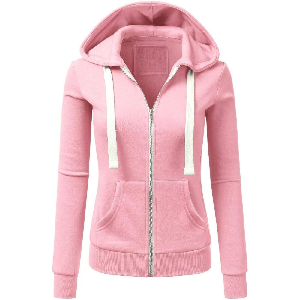 Zip Up Hooded Jacket With Drawstrings-My Comfy Blouse