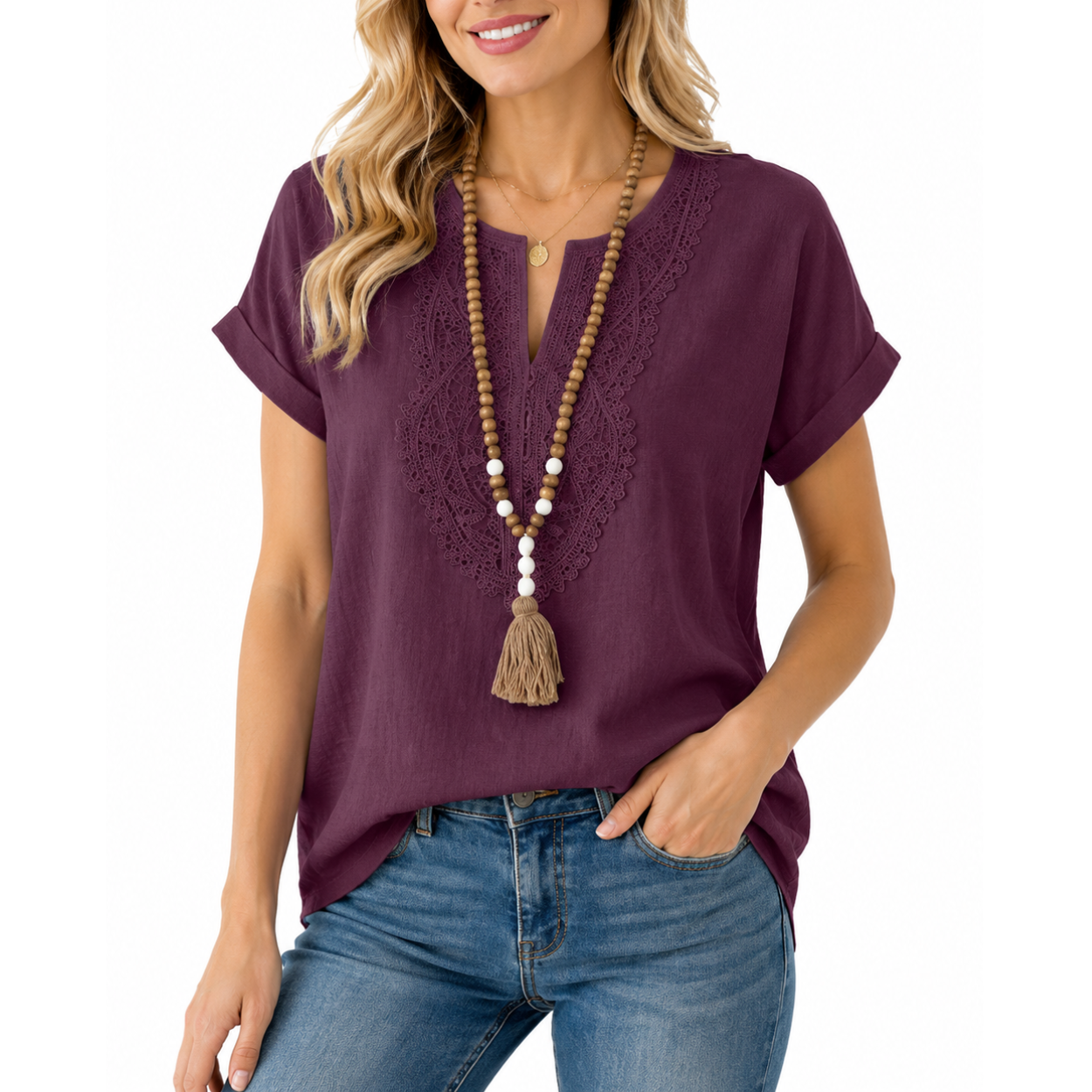 Summer And Casual V Shirts Short Sleeve For Women
