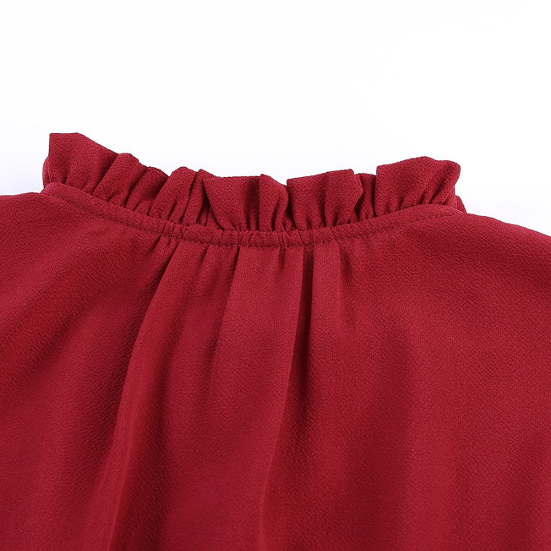 Flounce Sleeve V- Neck Casual Dress-My Comfy Blouse