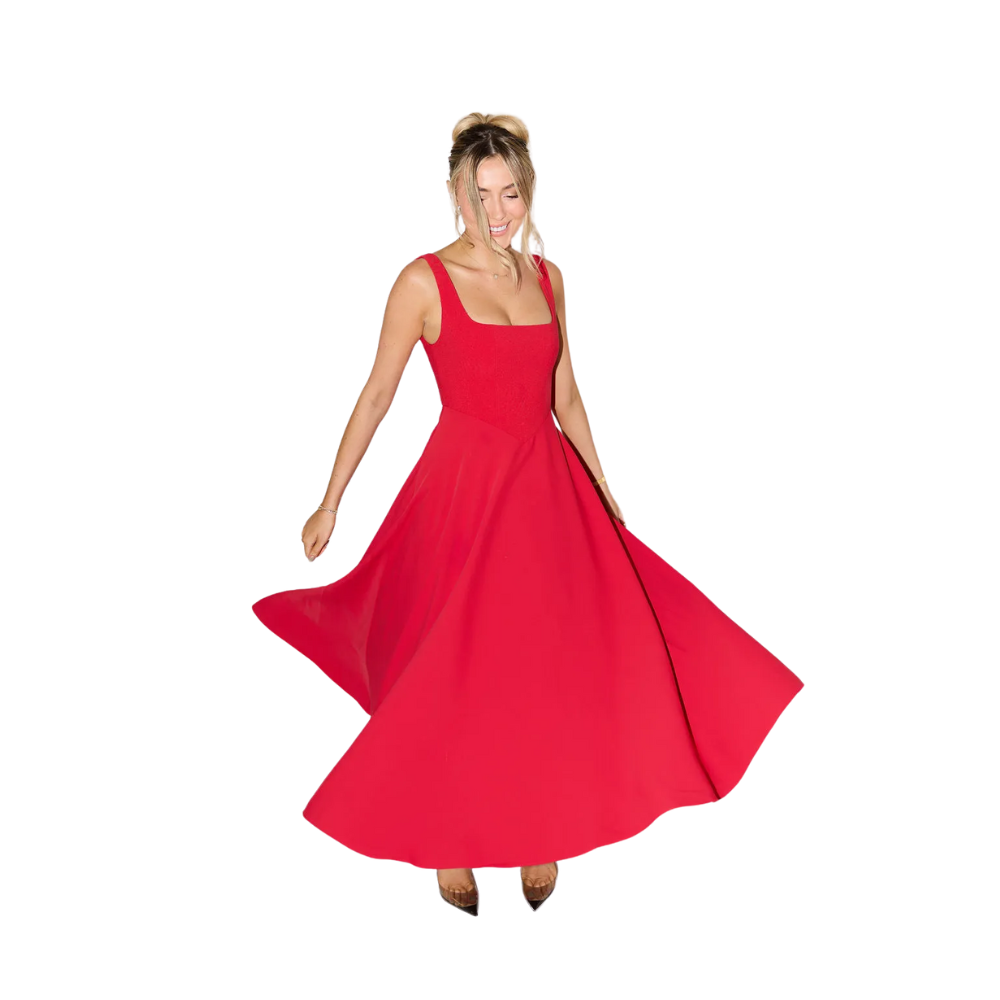 Square Edge Midi Dress-My Comfy Blouse