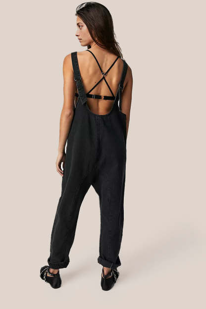 Denim Jumpsuit With Pockets