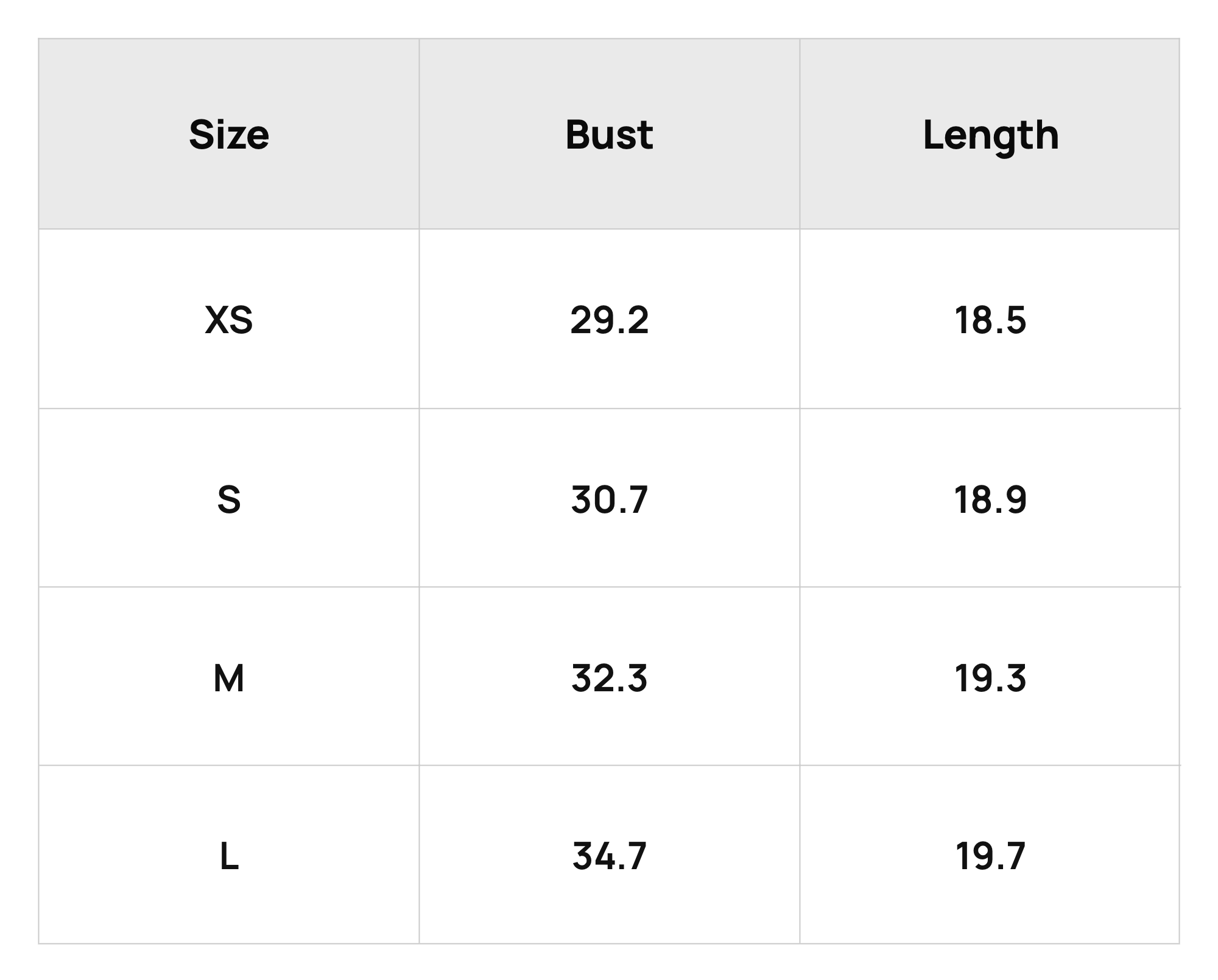 Size Chart