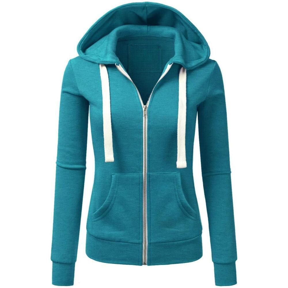 Zip Up Hooded Jacket With Drawstrings-My Comfy Blouse