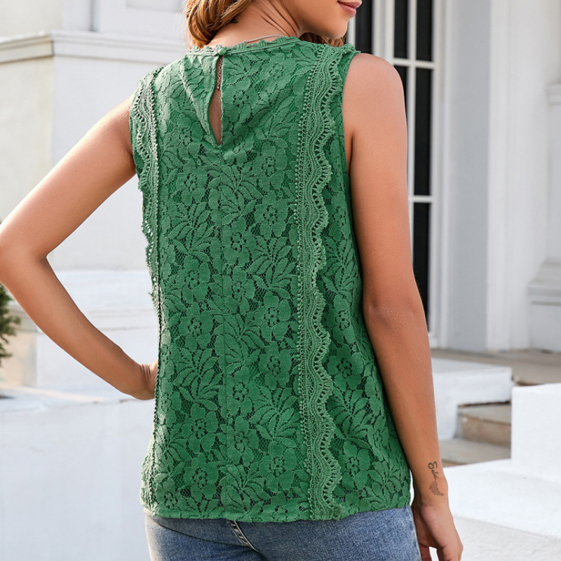 Sleeve Less Knitted Laced Blouse-My Comfy Blouse