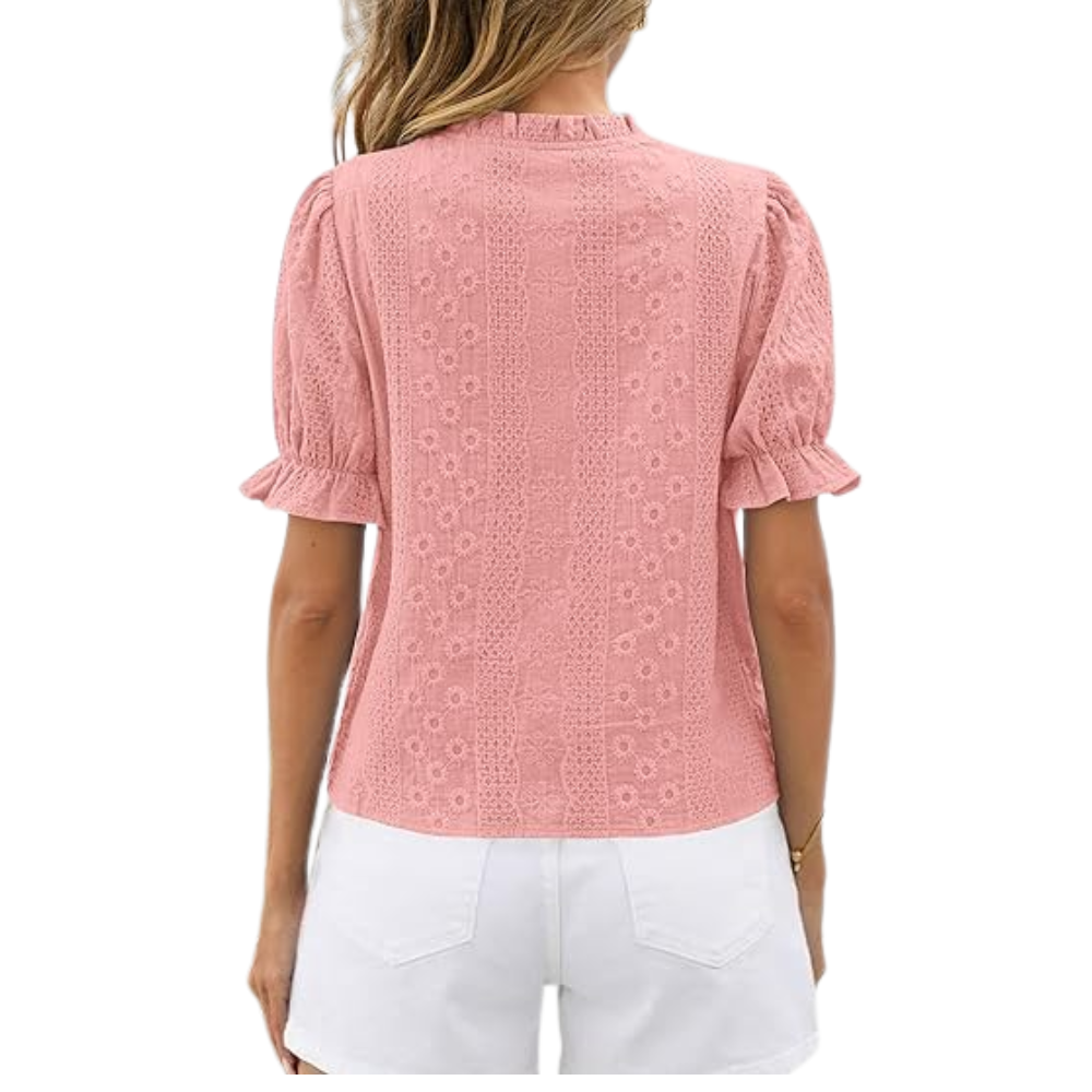 Sleeve Summer Spring Down Boho Embroidered With Button