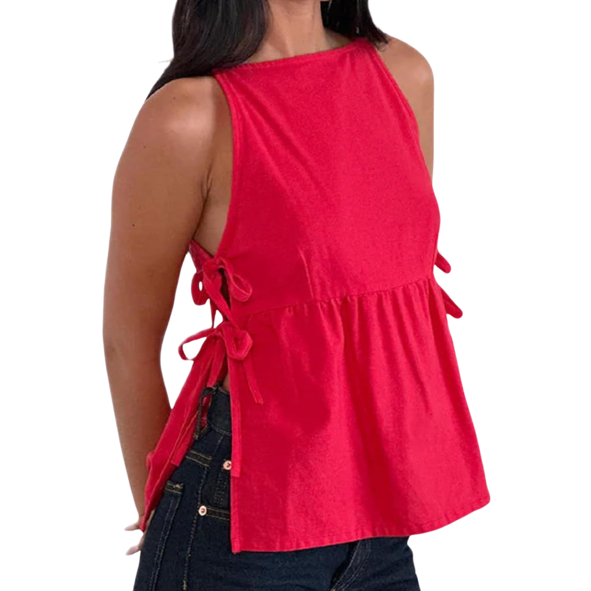 Women Tie Up Tank Floral Embroidered Cropped Going Out Camisole