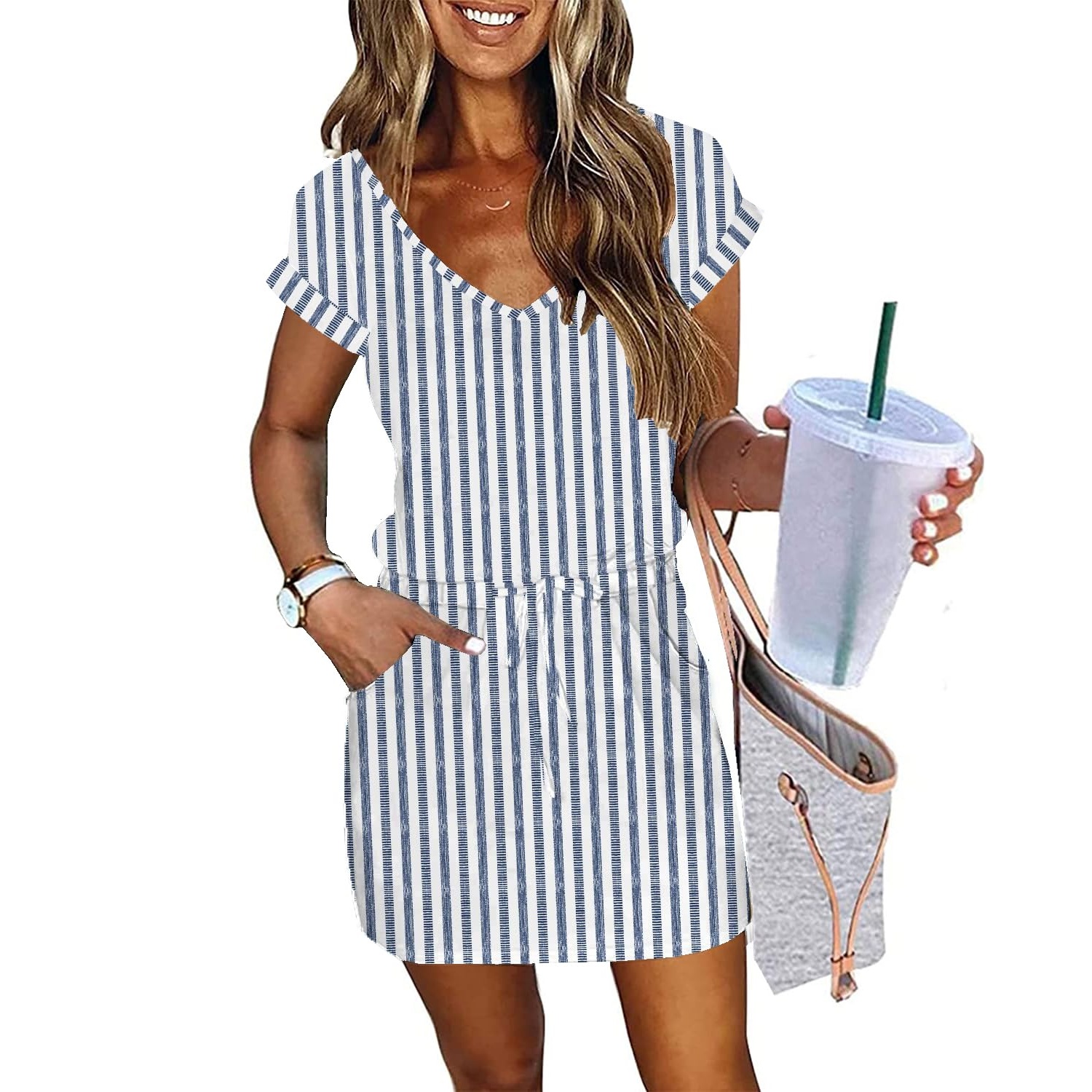 Casual Lantern Sleeve Mini Dress For Women