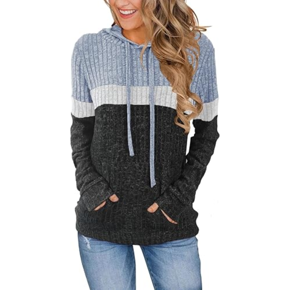 Women’s Color Block Knit Hoodie