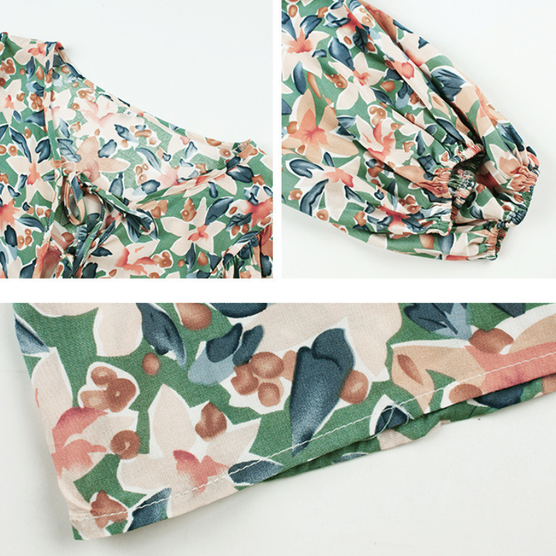 Hawaiian Print Flared Bottom Blouse-My Comfy Blouse