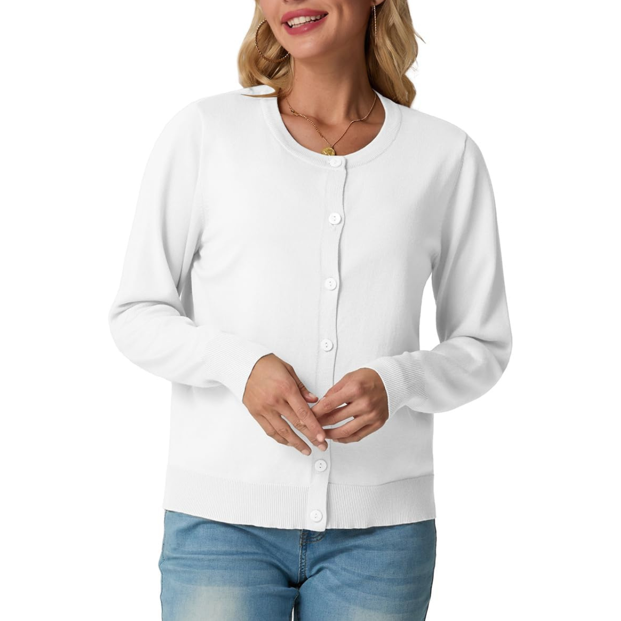 Casual Long Sleeve Knit Cardigan Sweater For Women